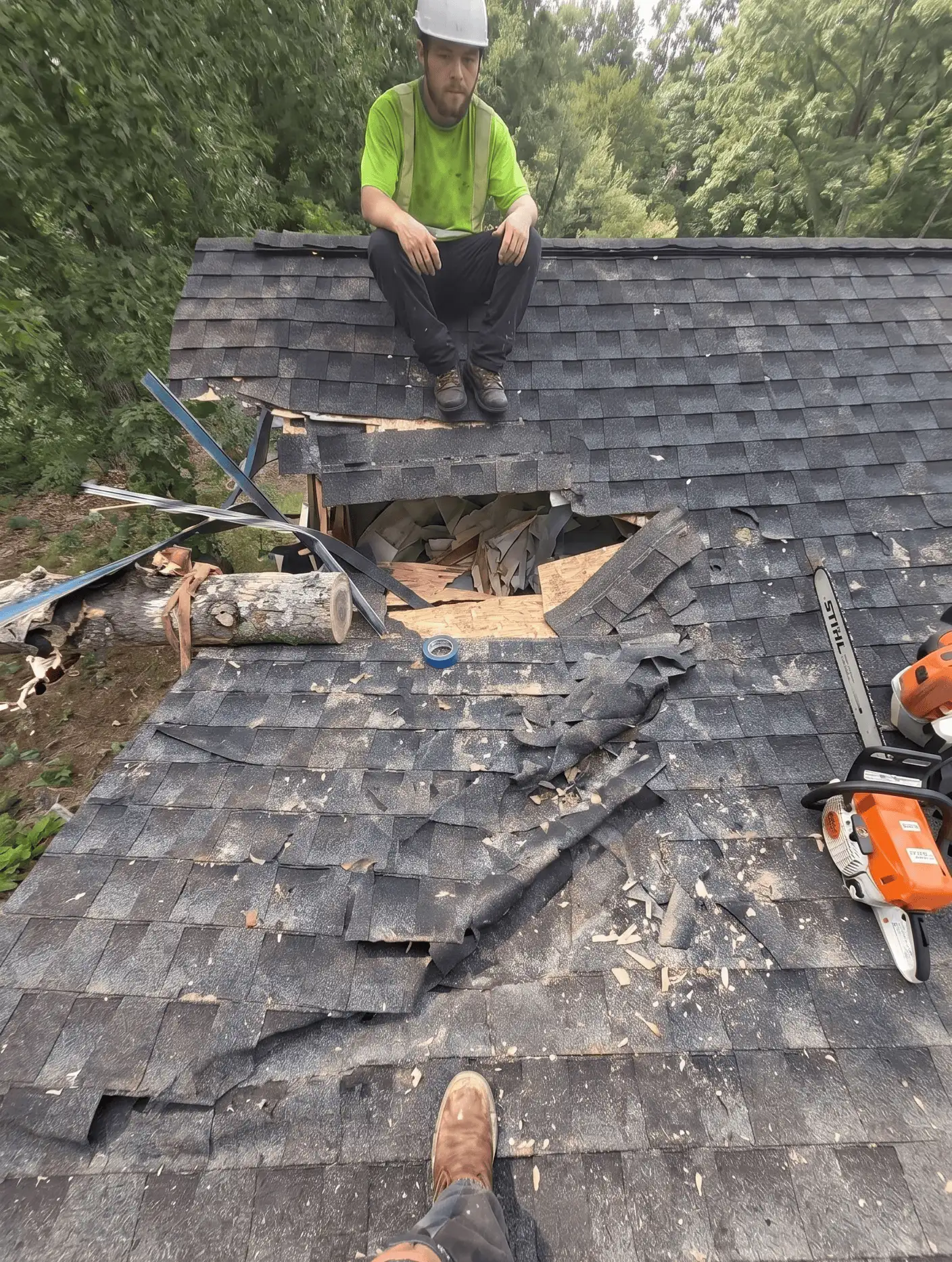 Hazardous Tree Removal & Roof Cleanup | Louisa, VA | Woodchuck Lawn & Tree